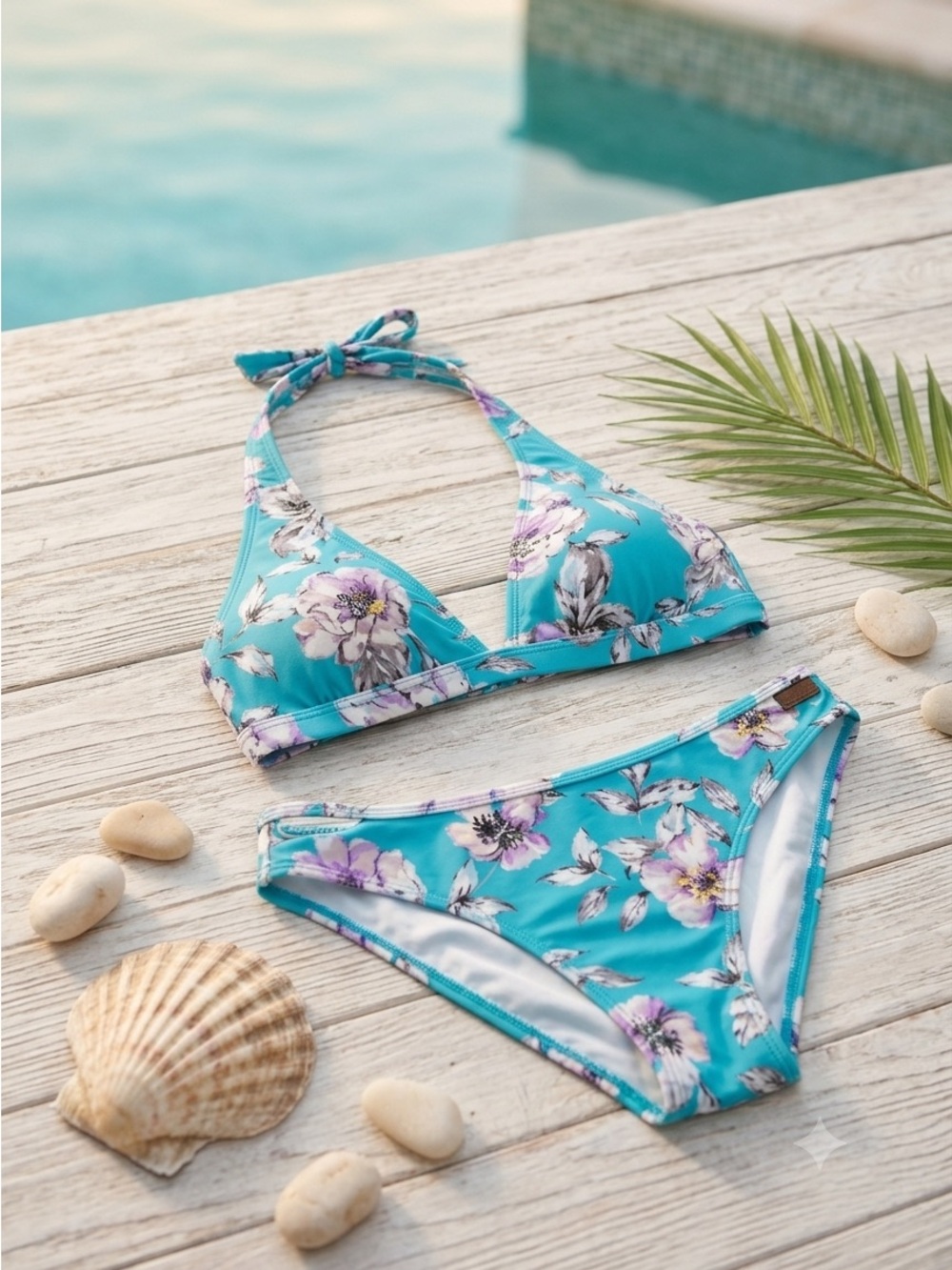 Sand Castle Tropical Bikini Set in Multi Surf NWT
